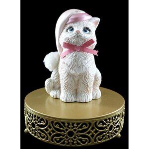 Vintage Christmas Cat.  Hand Painted and One of a kind. GORGEOUS